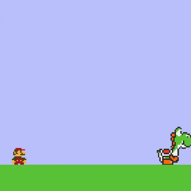 Yoshi riding Mario by @olaoaosos