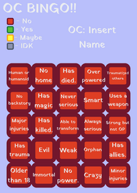 Bingo for OCs (any, not just main) I posted...