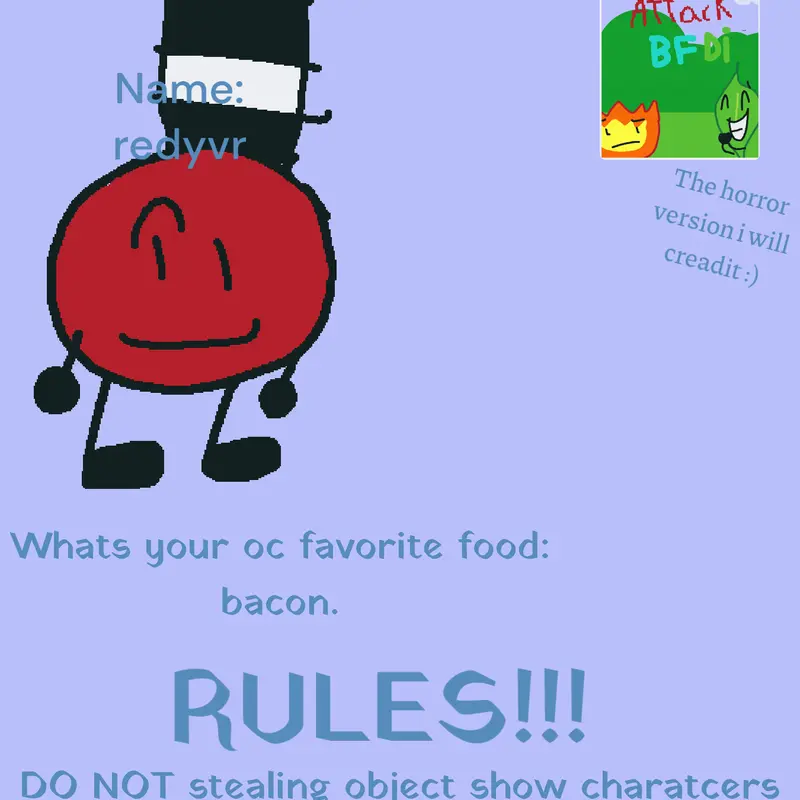 This for my oc from attack bfbi by @blueeeeeer
