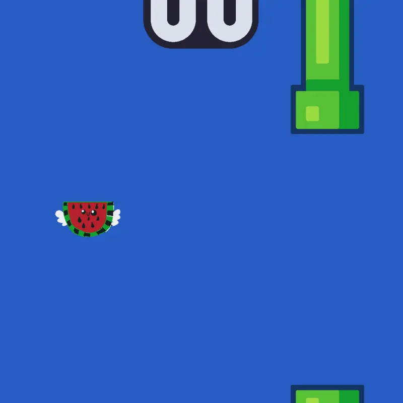 Flappy... with a watermelon!!! by @HaileyGG