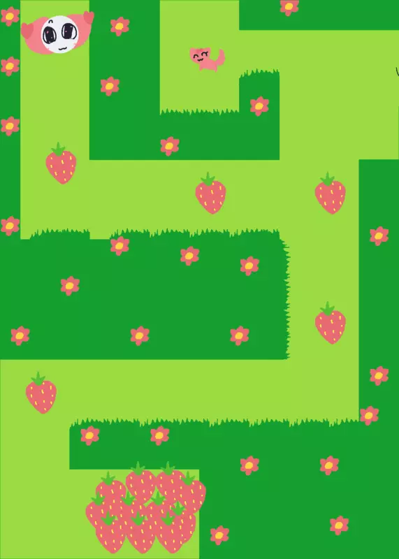 Strawberry maze! :333 by @PinkiCute_Emojicat