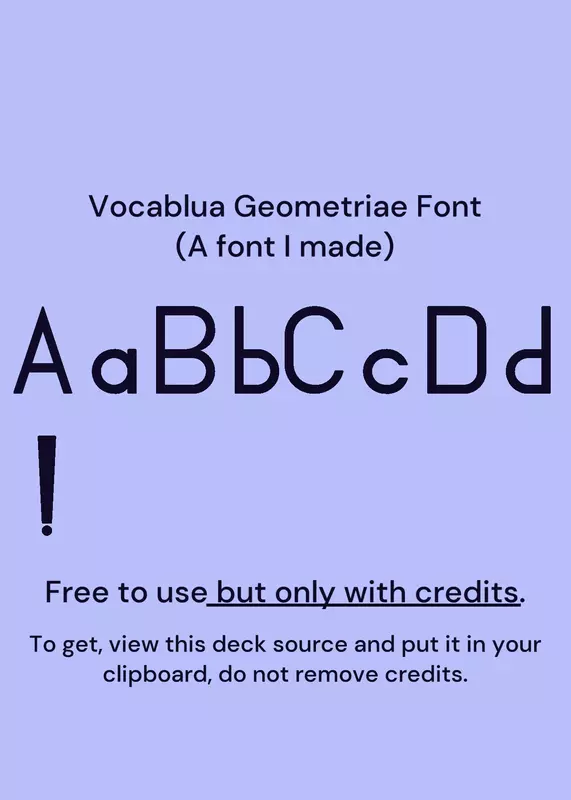 Vocablua Geometriae Font by @KobeMakesDecks