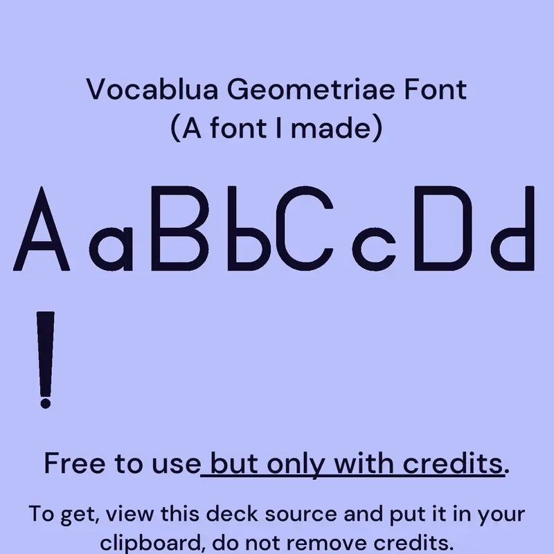 Vocablua Geometriae Font by @KobeMakesDecks