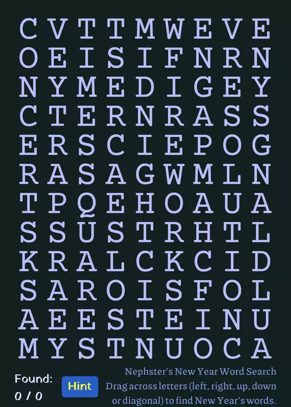 Nephster’s Word Search: New Years by @Nephster