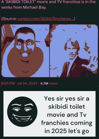 Yes sir a skibidi toilet movie