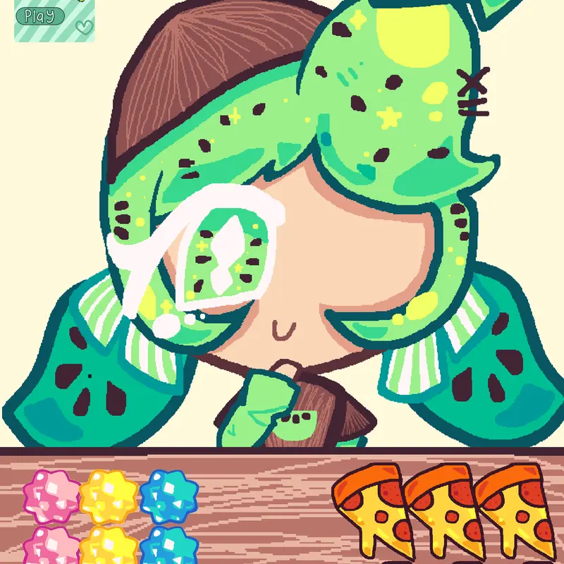 Kiwi cookie by @StarJelly