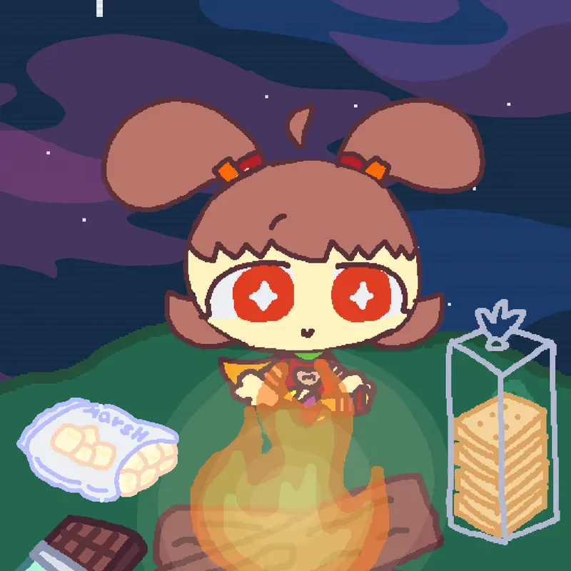 Camping, but with panchu. by @caramel_mari