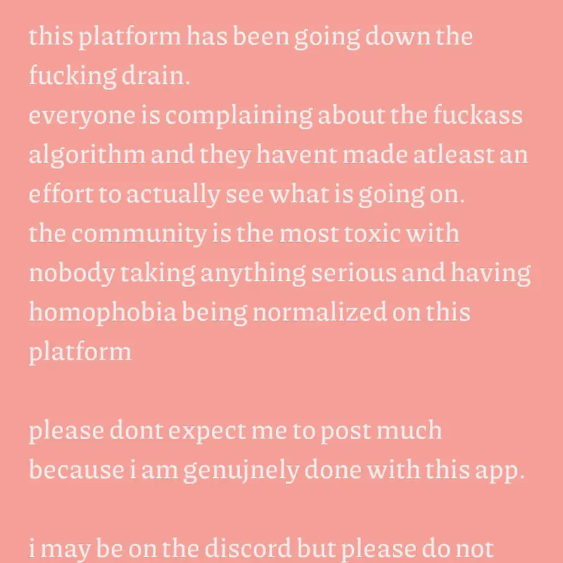 i am done with this app honestly by @Mobby