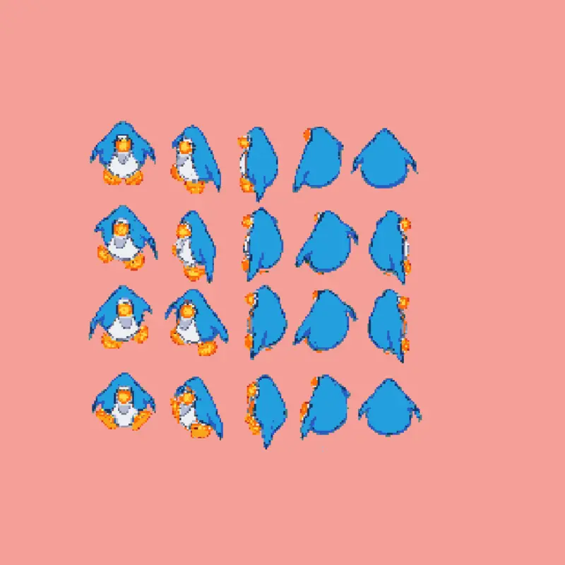 Club Penguin Sprite Sheet by @CastleSlayner