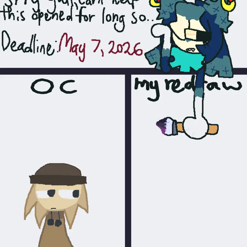 Redrawing your ocs! by @Tunners_plays