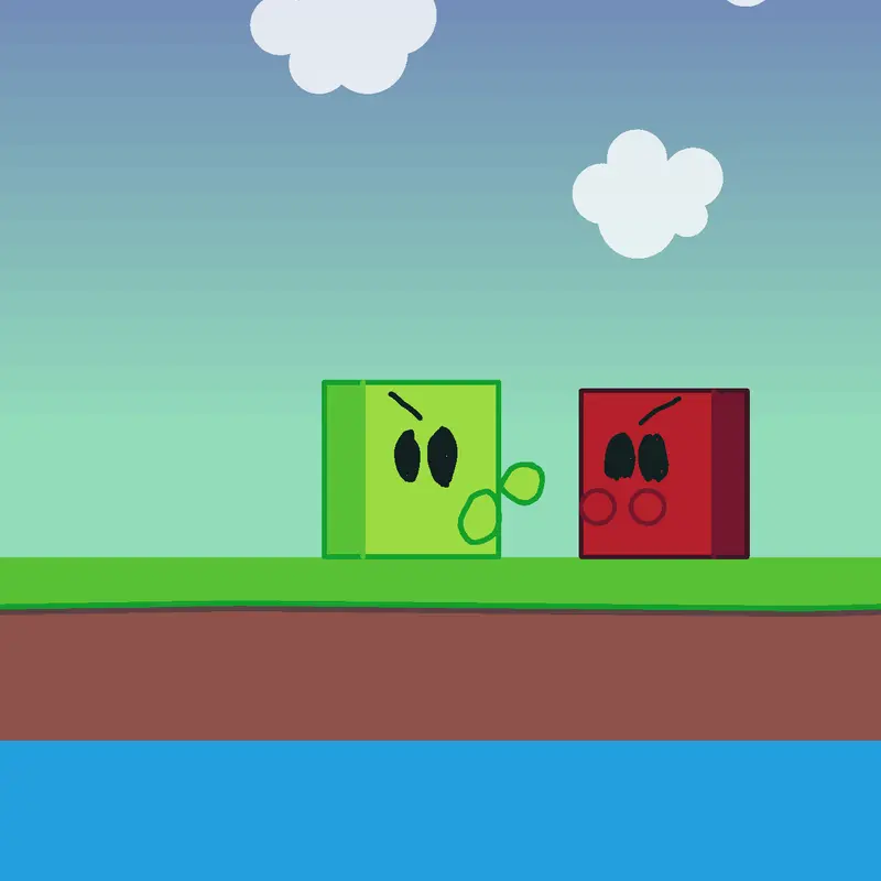 Fight red vs green endings game by @non_original