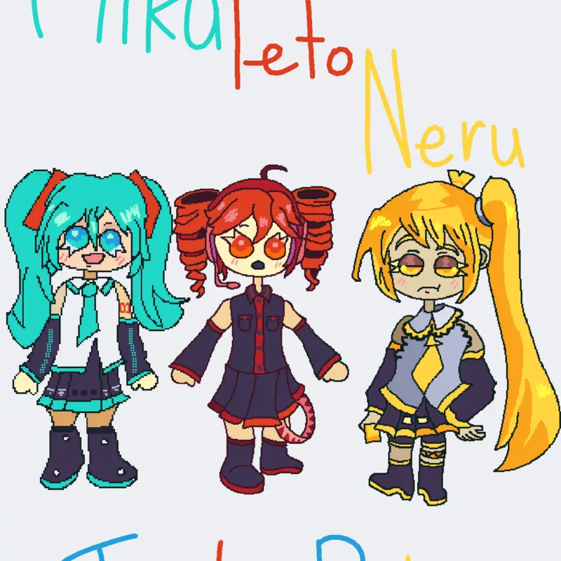Miku Teto And Neru by @QuailDoRe