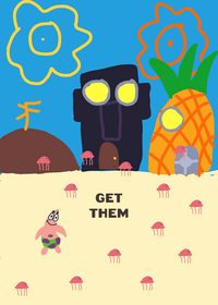 Patrick get jellyfish in bikini bottom