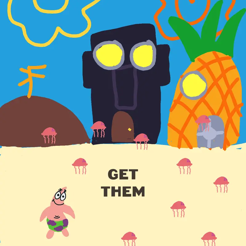 Patrick get jellyfish in bikini bottom by @Hesam3kennedy