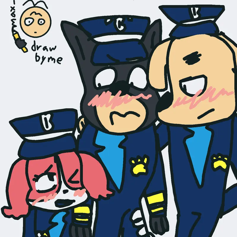 Three way kiss safety Sheriff labrador!! by @Maxxx_castlesss