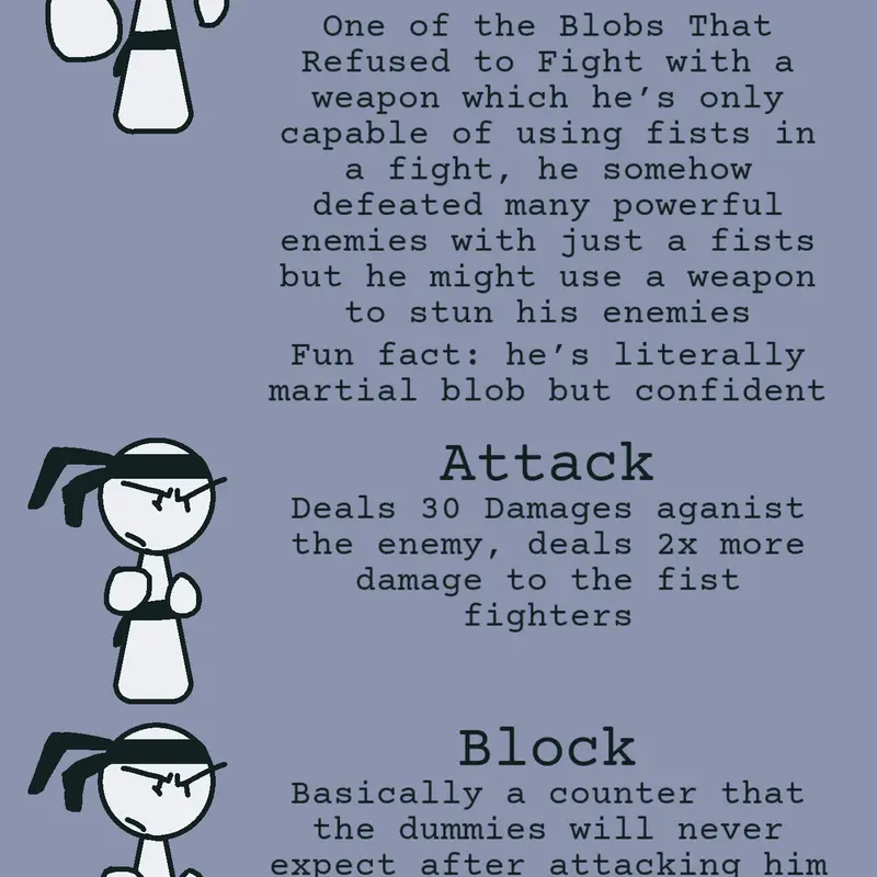 Info Of Fighter Blob Concept by @ElectroEnergicBlob