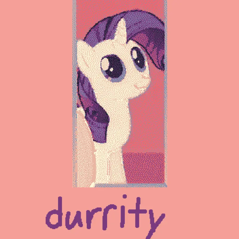 Rarity but durr (durrity) by @Superduperparty_poni2