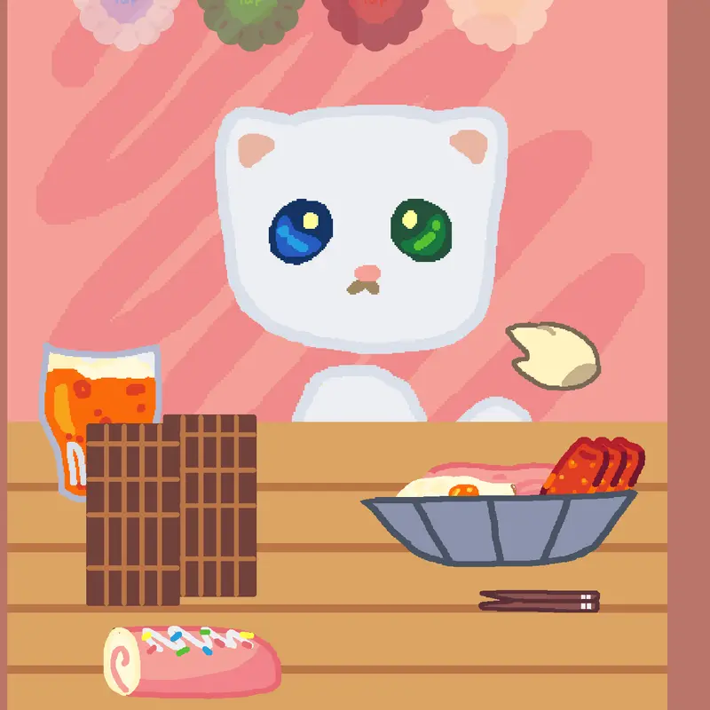 White kitten mukbang:) by @-cheesecake-