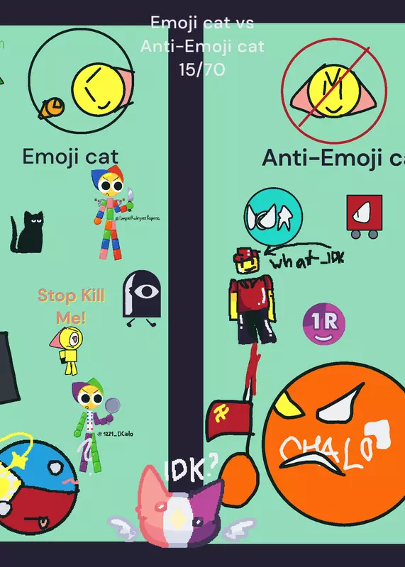 Emojicat vs anti-emojicat I guess by @joka_person