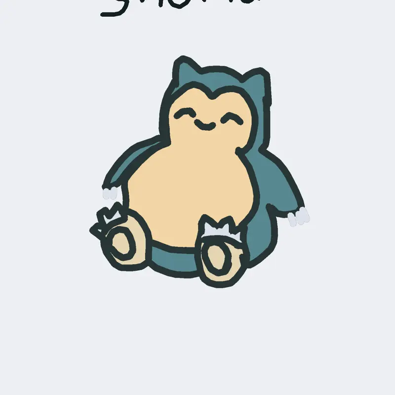 Snorlax drawing by @Mac-n-cheeze