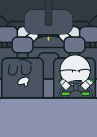 Oly and poptart's oc in an uber car