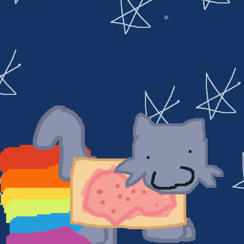 Nyan cat dragging yay by @Miralovelyz