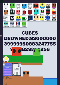 Throw cubes in water