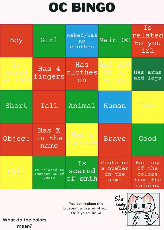 Oc bingo by @misteryfox