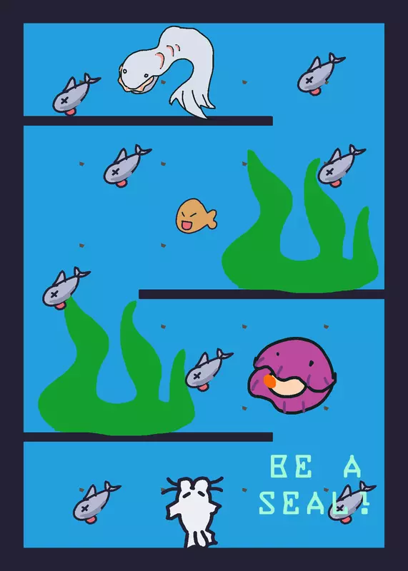 be a seal and collect fishes by @nanaikada