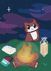 Relaxing camping night with the mukbang