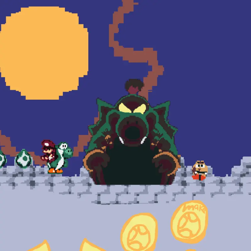 Yoshi's island by @mudkipandpikmin
