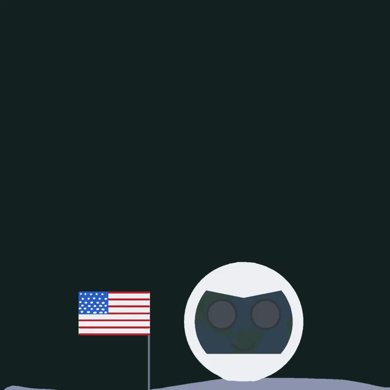 Earthy on moon by @earth-official