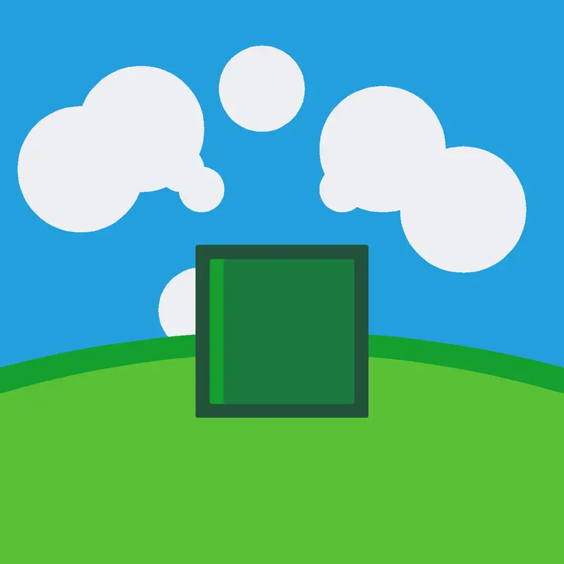 Green cube death by @OddTarbl