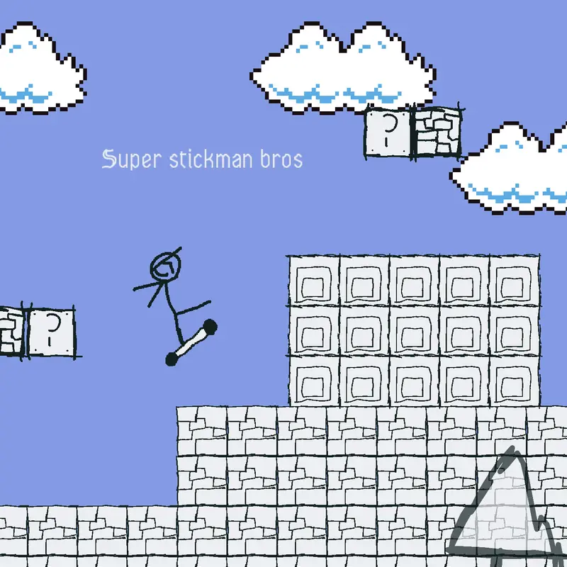 Super stickman bros by @a_paper_stickman