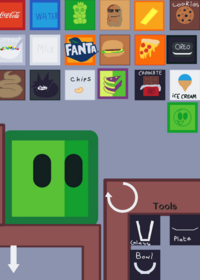 Feed green cube!
