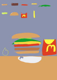 Burger and fries