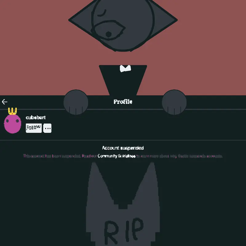 #cubebert_got_suspended #sad by @verity_the_ball