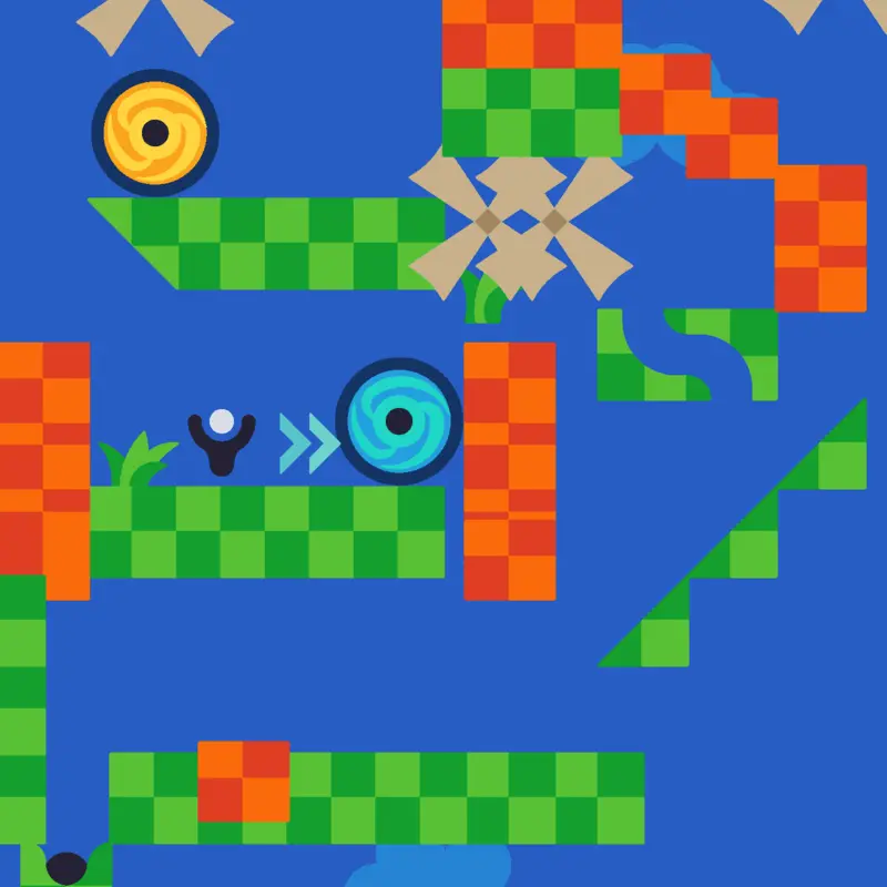 Golfing with portals by @pixeldows98