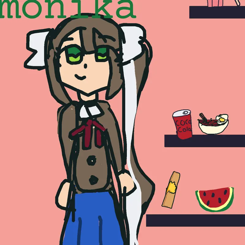 Feed monika by @LunaTheDDLCfan