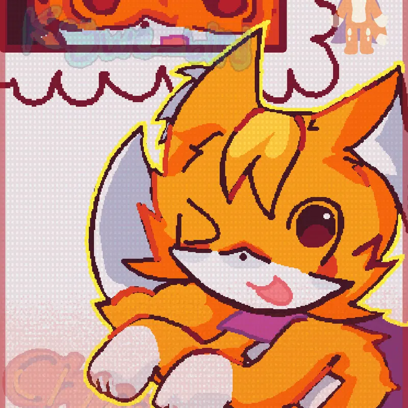 FANART CONTEST FAN ART CAT FOX DANDYS by @keywe_bird