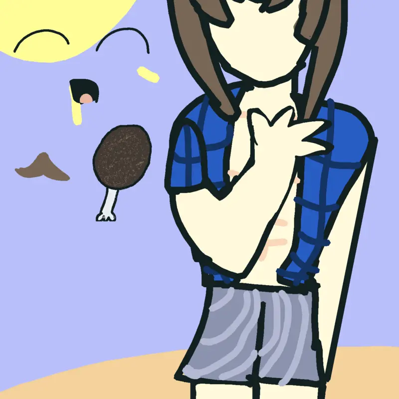 He took a bit of a boneless wing by @Cutealice