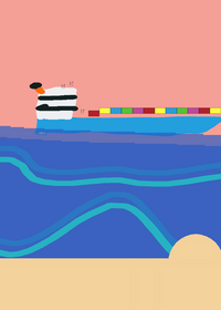 Sinking cargo ship
