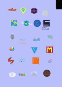 Logos dancing over caramelldansen