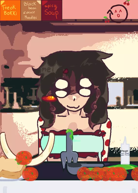 megan-eating by @meganslefteyelash