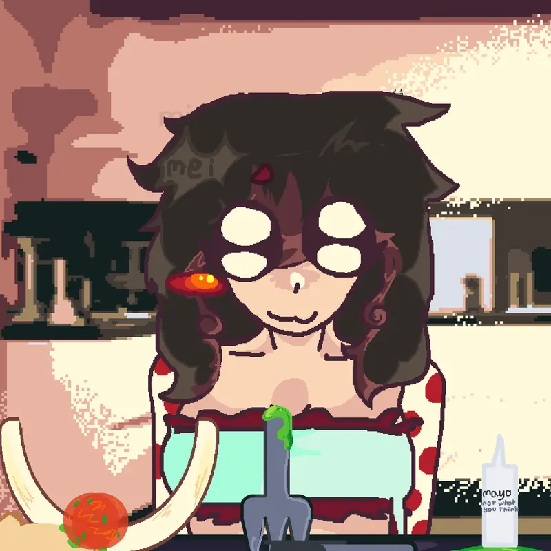 megan-eating by @meganslefteyelash