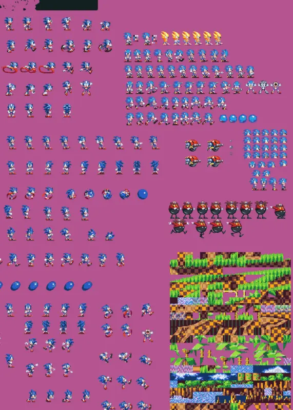 Sonic Sprites by @Pearlybro