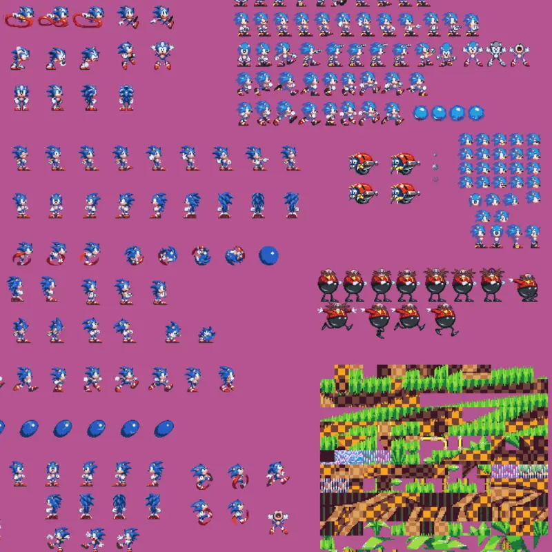 Sonic Sprites by @Pearlybro