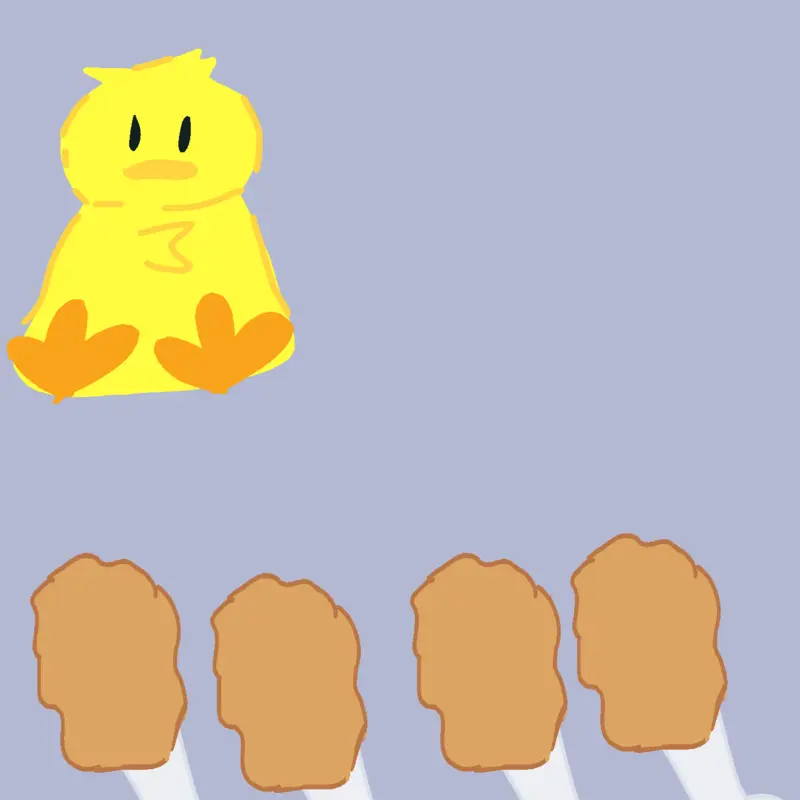 Duck eating Chicken ok by @Maxdexter