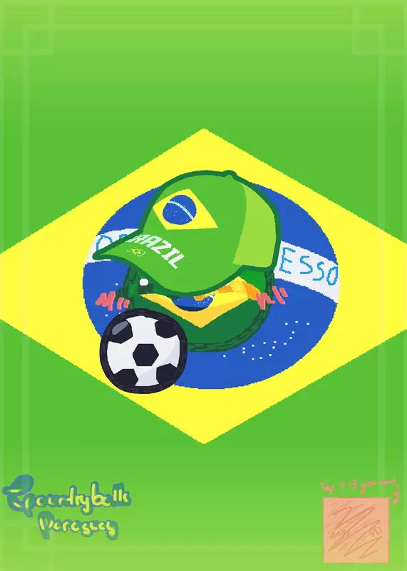 Hello Brasil! by @countryballls_paraguay