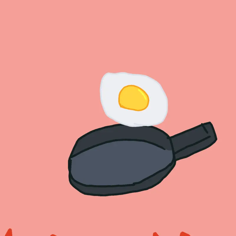 Pan with a egg by @findos_studio